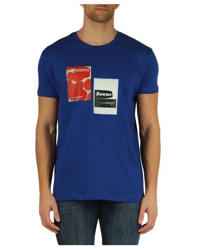 Daniele Alessandrini Baumwoll t-shirt mit logo-print - Blau