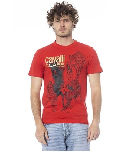 Class Roberto Cavalli Logo print crew neck t-shirt - Rot