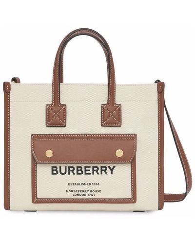Burberry Tote Bags - Natural