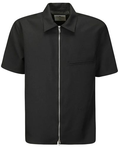 Courreges Short Sleeve Shirts - Black