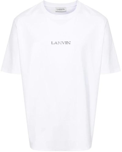 Lanvin Bestickte t-shirts und polos - Weiß