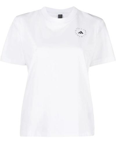 adidas Camiseta con estampado de logotipo en blanco