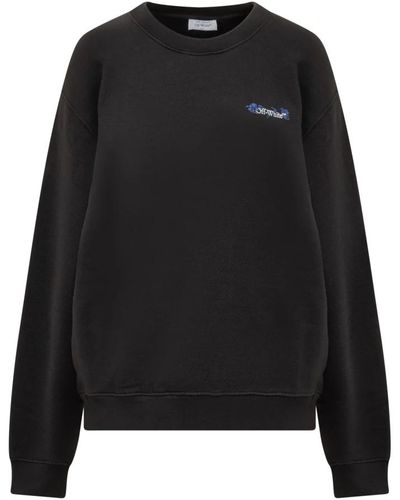 Off-White c/o Virgil Abloh Maglione con fiori crewneck - Nero