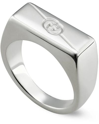 Gucci Ring aus sterlingsilber mit interlocking g-logo - Mettallic