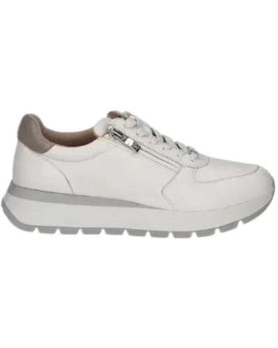 Caprice Zapatos planos blancos con cordones/cremallera - Gris