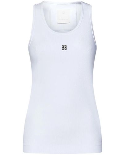 Givenchy Top blanco slim fit con logo metálico