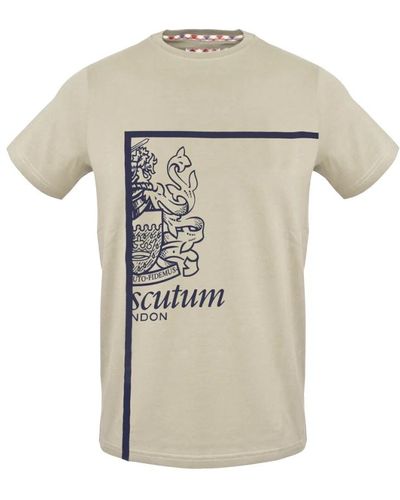 Aquascutum Kurzarm rundhals baumwoll t-shirt - Natur