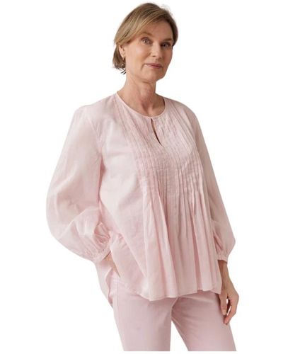Peserico Bluse mit rüschen und rundhalsausschnitt - Pink
