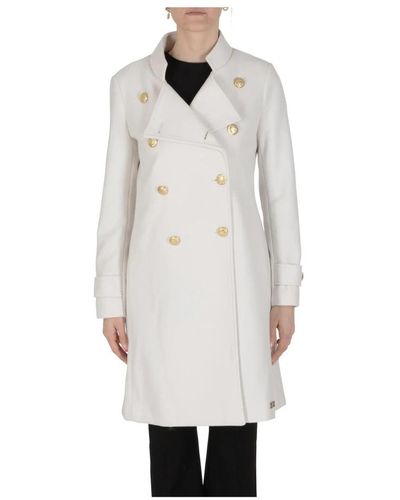 19V69 Italia by Versace Double-Breasted Coats - White