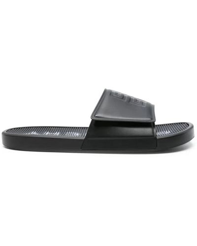 Givenchy Schwarz/weiß slide scratch sandalen