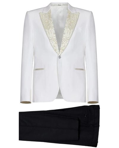 Alexander McQueen Single Breasted Suits - White