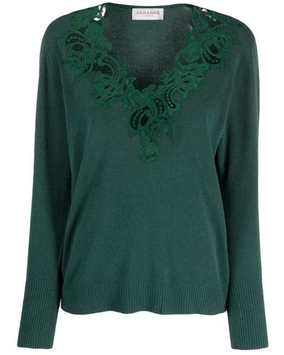 Ermanno Scervino V-Neck Knitwear - Green