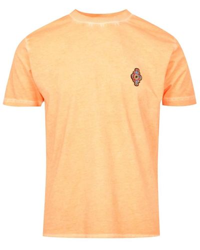 Marcelo Burlon T-Shirt mit gesticktem Multicolor-Kreuz - Orange