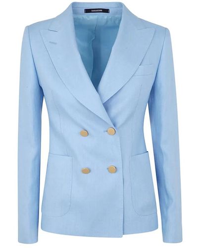 Tagliatore Elegante traje de chaqueta de doble botonadura y pantalones cortos - Azul