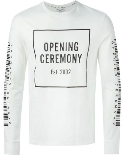 Opening Ceremony Bianco multi barcode camicia alla moda - Grigio