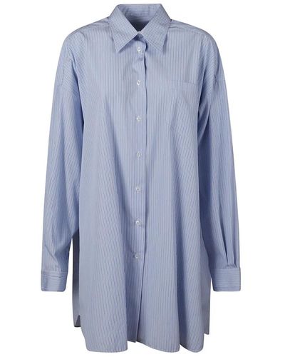 Maison Margiela Striped long-sleeved shirt - Blu