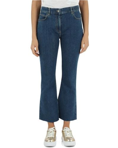 Marella Denim: pantalone jeans cinque tasche fcrop flare - Blu