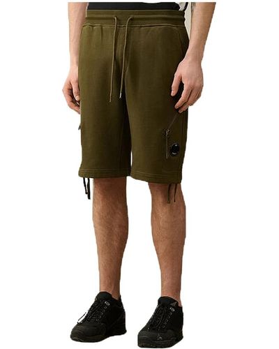 C.P. Company Diagonal raised fleece jogging shorts - Grün