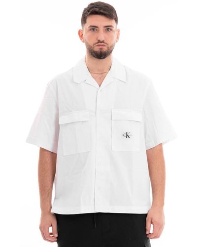 Calvin Klein Seersucker hemd - Weiß
