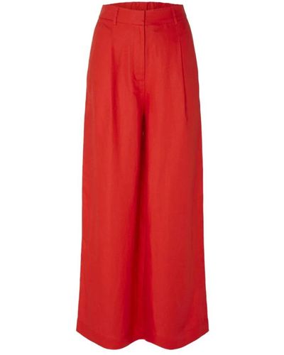 SELECTED Wide trousers - Rot