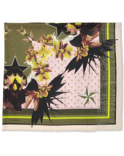 Givenchy Luxuriöser seidenmischung bedruckter foulard schal - Mettallic