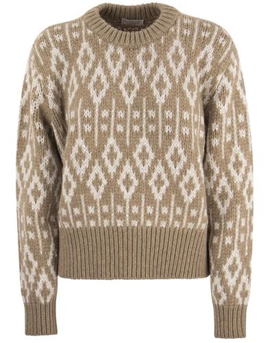 Brunello Cucinelli Dazzling vintage jacquard cashmere sweater - Neutro