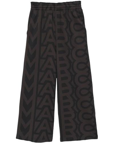 Marc Jacobs Pantalones de pierna ancha monograma - Negro