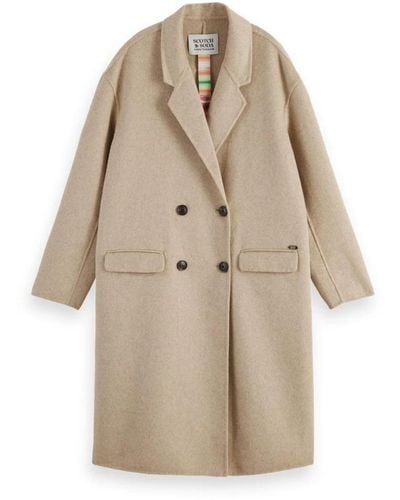Scotch & Soda Double-Breasted Coats - Natural