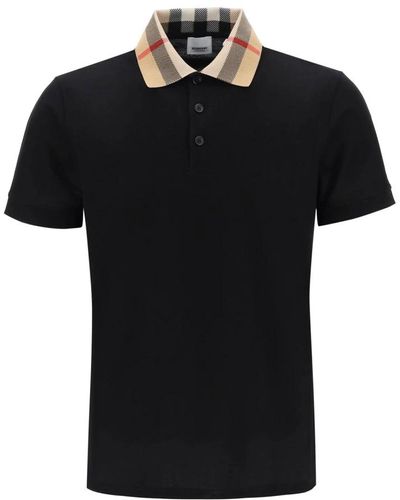 Burberry Polo-shirt mit karokragen - Schwarz