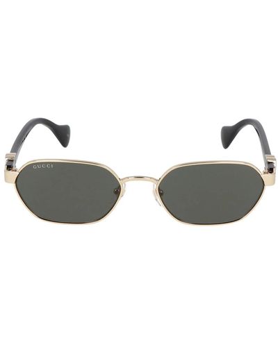 Gucci Quadratische metallrahmen-sonnenbrille - Gelb