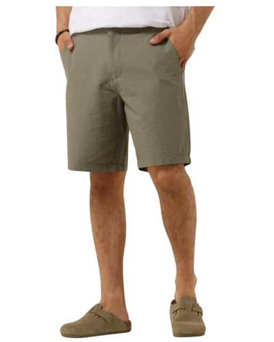 SELECTED Grüne seersucker shorts für den sommer