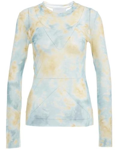 Erika Cavallini Semi Couture Blaues t-shirt für frauen