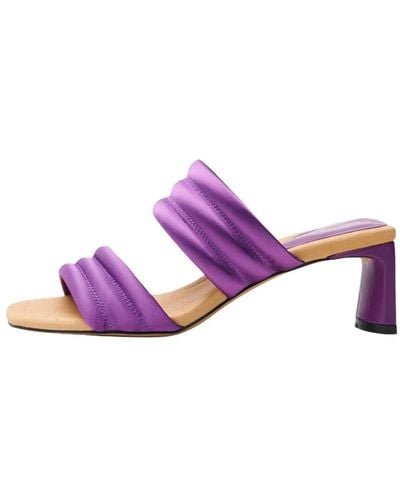 Shoe The Bear Heeled Mules - Purple