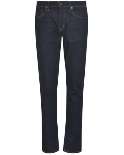 Tom Ford Blaue jeans mit kontrastnähten