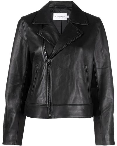 Calvin Klein Leather giacche - Nero