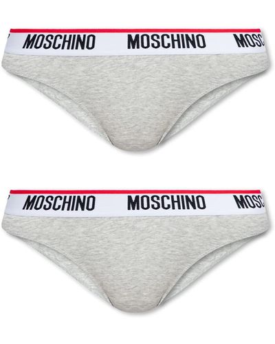Moschino Marken-slips 2er-pack - Grau