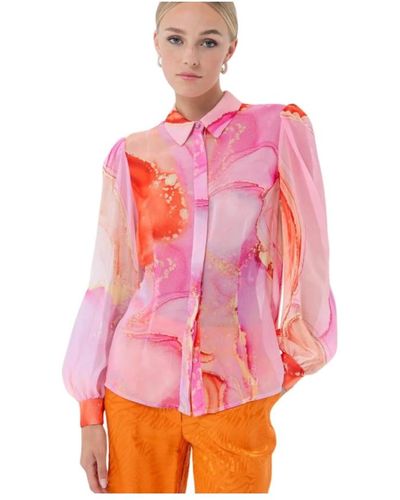 Fracomina Camicia stampata dipinta primavera estate - Rosa
