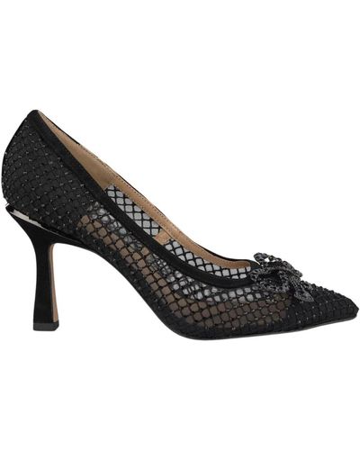 Alma En Pena. Grille pumps with pointed toe and stiletto heels - Negro