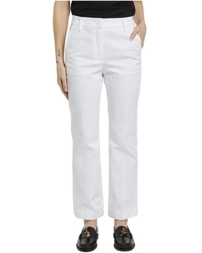 Department 5 Pantalones blancos de algodón elástico - Azul