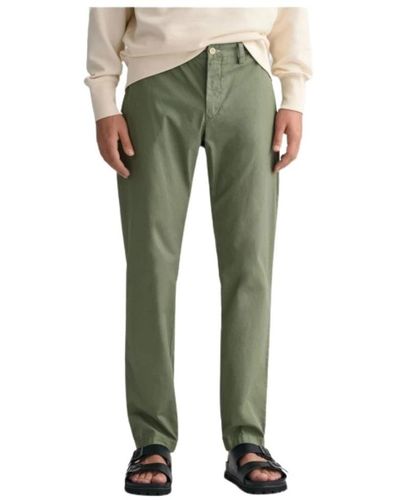 GANT Pantaloni chino slim fit hallden - Verde