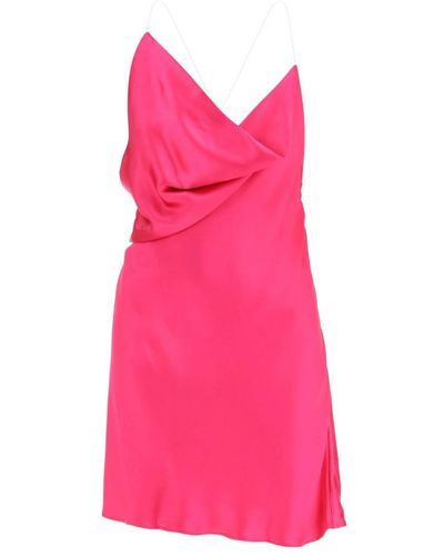 Y. Project Satin slip kleid mit drapiertem detail - Pink