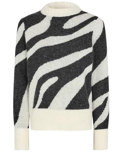 Levete Room Zebra Print Kalima 17 Pullover - Schwarz