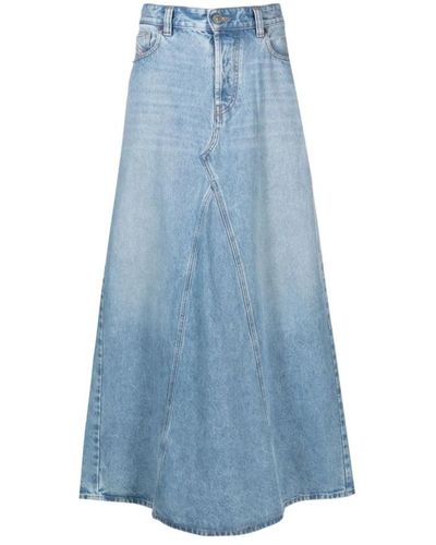DIESEL Falda larga de mezclilla - Azul