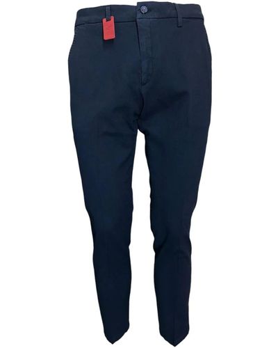 0-105 Pantaloni blu in cotone uomo