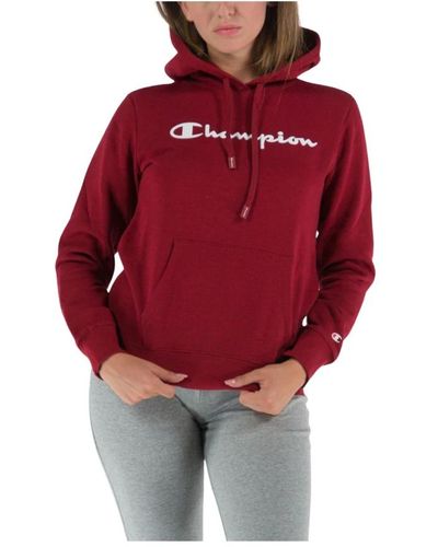 Champion Sudadera clásica con capucha y logo grande - Rojo