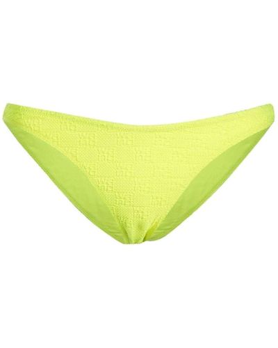 Alexander Wang Slip bikini a maglia con logo giallo neon