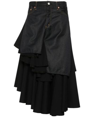 Junya Watanabe Midi Skirts - Black