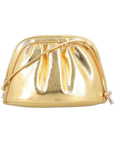 A.P.C. Goldene ninon tasche mit verstellbarem riemen - Mettallic