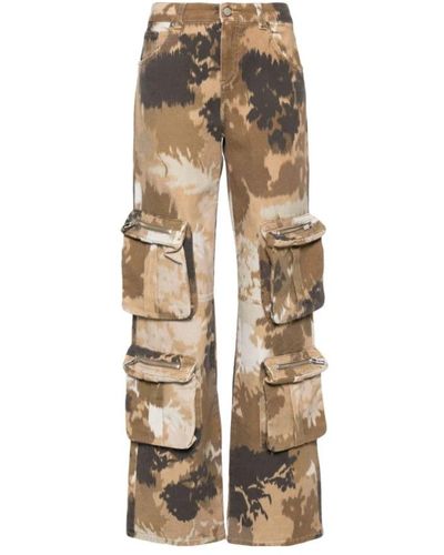 Blumarine Camouflage Print Cargo Pants - Natural