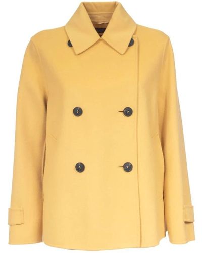 Weekend by Maxmara Double-Breasted Coats - Yellow